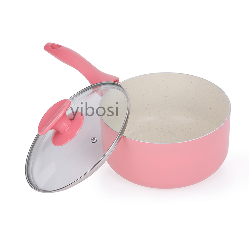 Tourmaline milk pot, small soup pot, non-stick pot, instant noodle pot, hot milk pot, small stew pot, gas induction cooker, universal details Picture