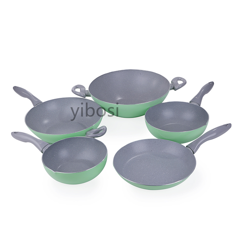 Factory direct sales of high-quality wok, tourmaline, household wok, non-stick pan, steak, egg and pancake pan sets