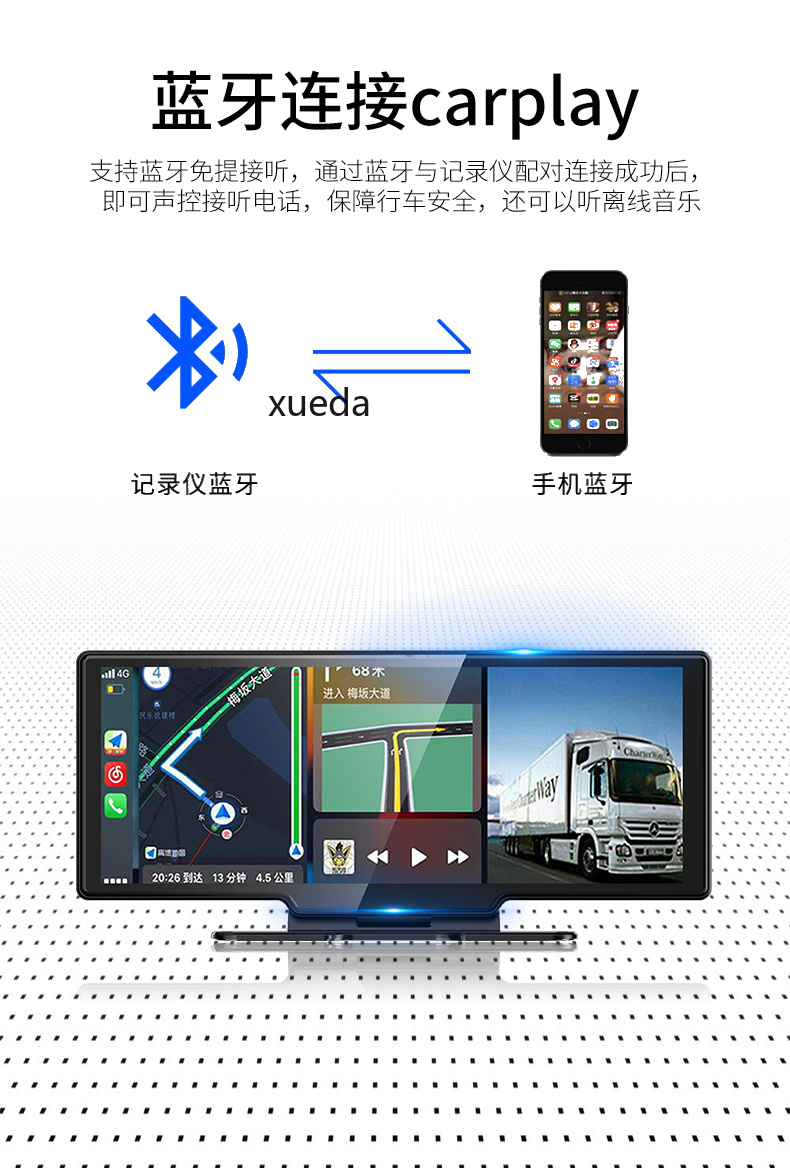 4K高清中控台手机投屏CarPlayAUTO蓝牙行车记录仪倒车影像AUX 输出详情13