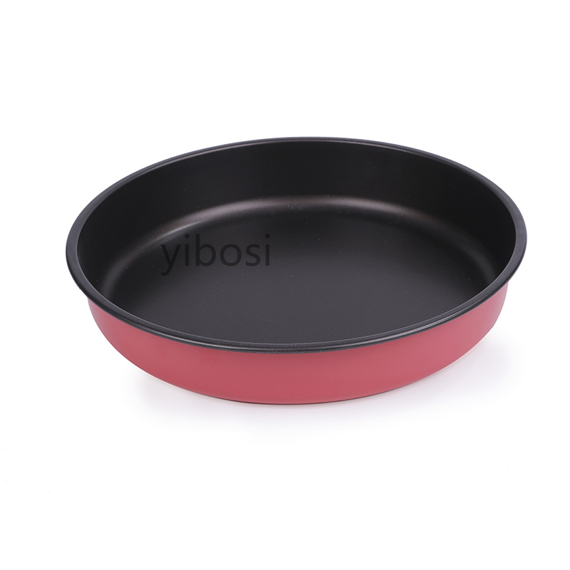 Circular aluminum-coated steel pizza baking tray molds, baking tools, baking trays, cheese molds, cake molds, factory wholesale details Picture