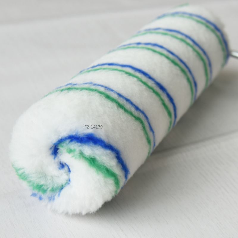 The roller brush is a high-end blue-green striped color model with a 9-inch orange handle details Picture