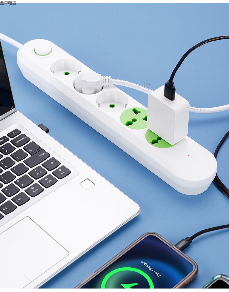 亚马逊 跨境电商 欧式孔  万能孔 USB TYPE-C 手机充电 欧标 欧规 欧孔 欧标插排 插座 外贸插线详情14