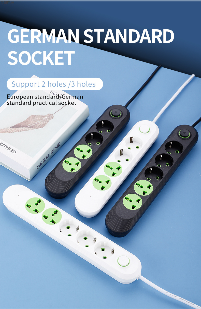 亚马逊 跨境电商 欧式孔  万能孔 USB TYPE-C 手机充电 欧标 欧规 欧孔 欧标插排 插座 外贸插线详情1