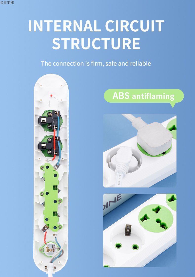 亚马逊 跨境电商 欧式孔  万能孔 USB TYPE-C 手机充电 欧标 欧规 欧孔 欧标插排 插座 外贸插线详情7