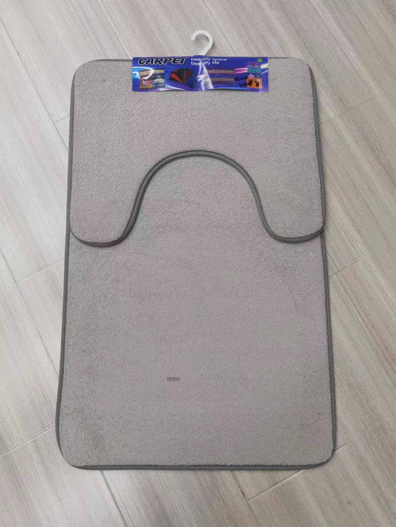 Dot plastic base solid color Milanese velvet floor mat, foot mat, absorbent anti-slip mat, door mat, toilet two-piece set, bathroom combination mat. Standard 5 colors, mixed color, clear installation are all available. Size: 50*80/50*40cm Specification drawing