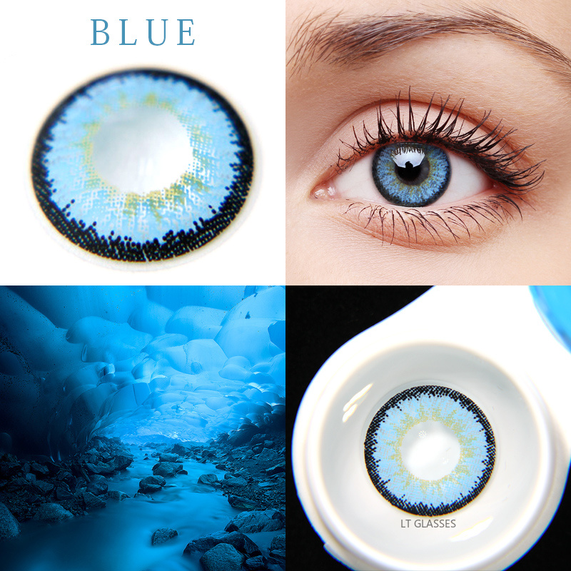新款彩色隐形眼镜美瞳大量现货 外贸OEM可定制品牌contact lenses冰雪详情7