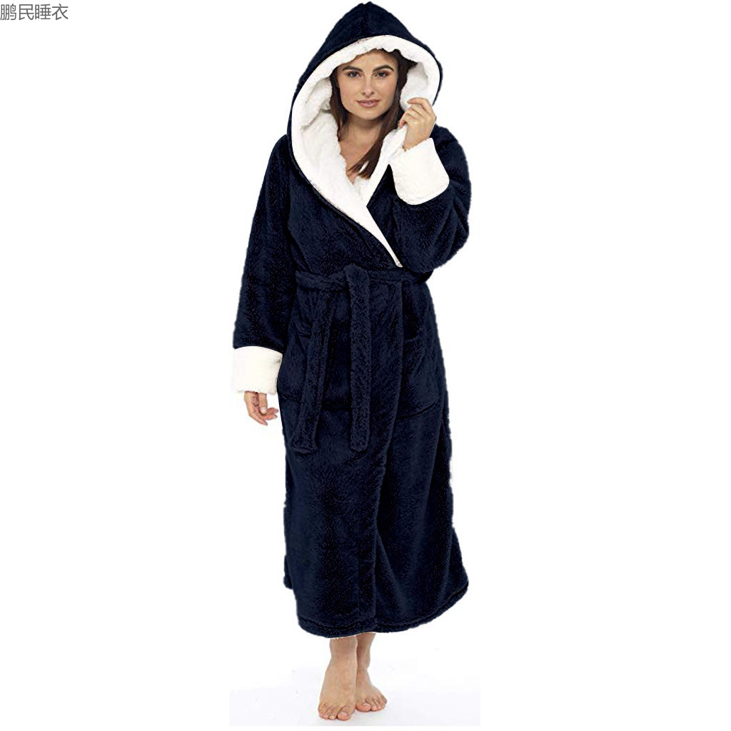 2023 New With Edge Bathrobe Heavy Pajamas Couples Winter Heavy Flannel Bathrobe Application Scenario