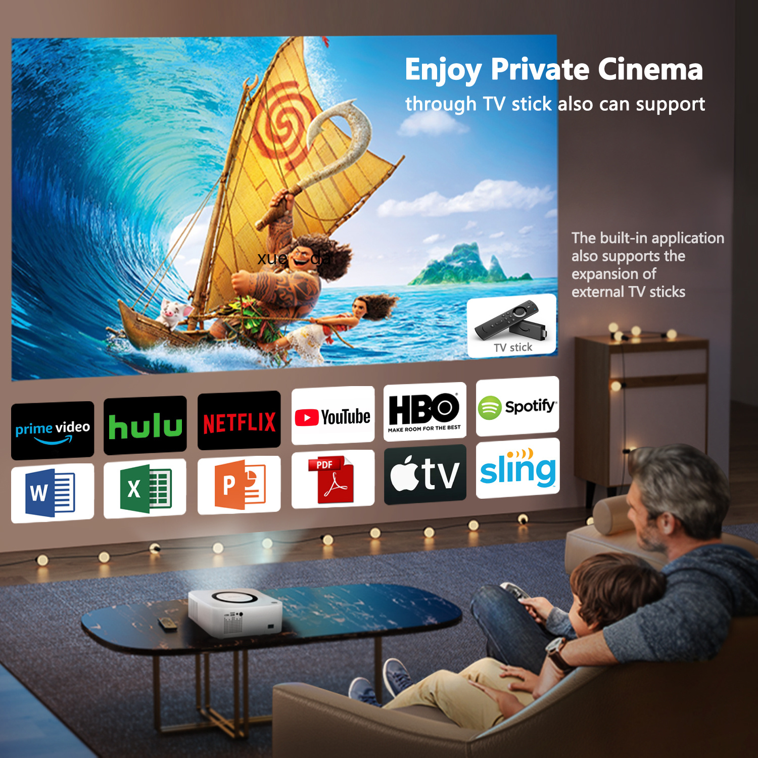 家用高清投影仪1080P蓝牙WIFI手机智能投影机详情7