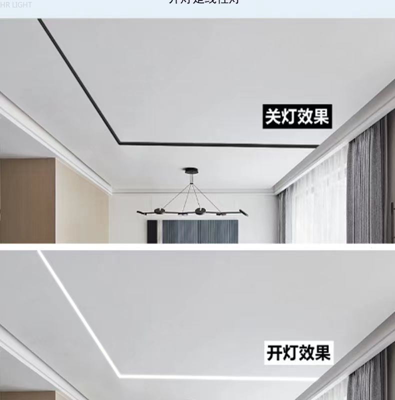 Lace line light, LED linear aluminum alloy light slot, embedded concealed installation, positive and negative corner line light, ambient light pic 9