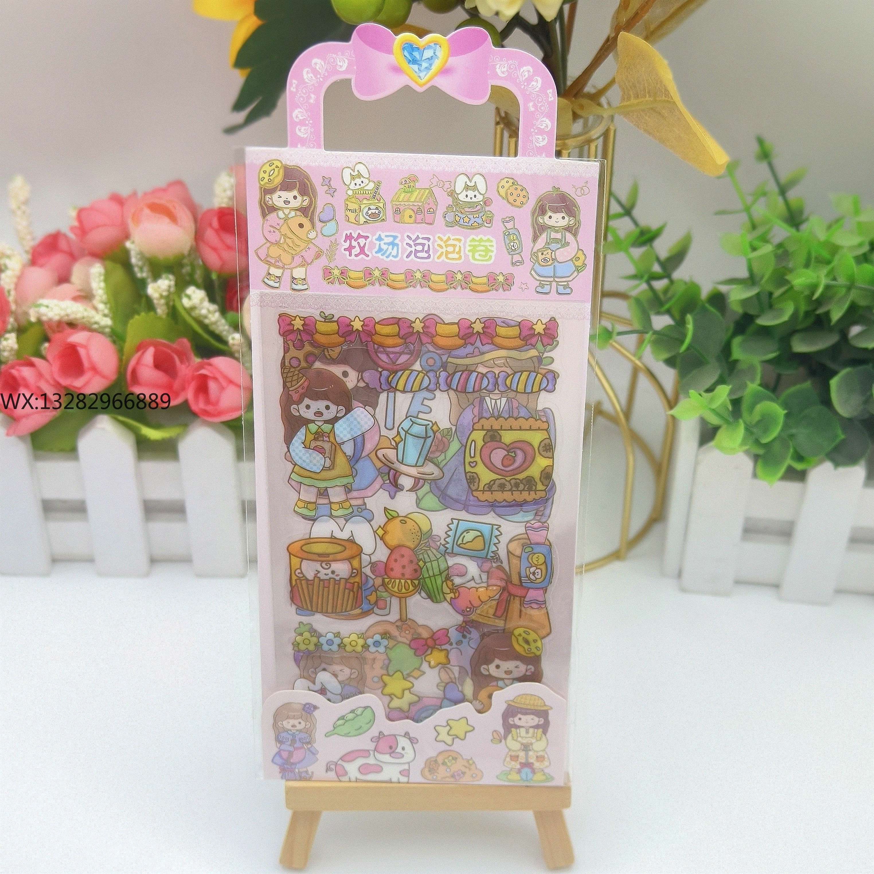 Cartoon girl creative DIY planner stickers, cute girl transparent stickers, hand-held invisible material planner stickers Specification image