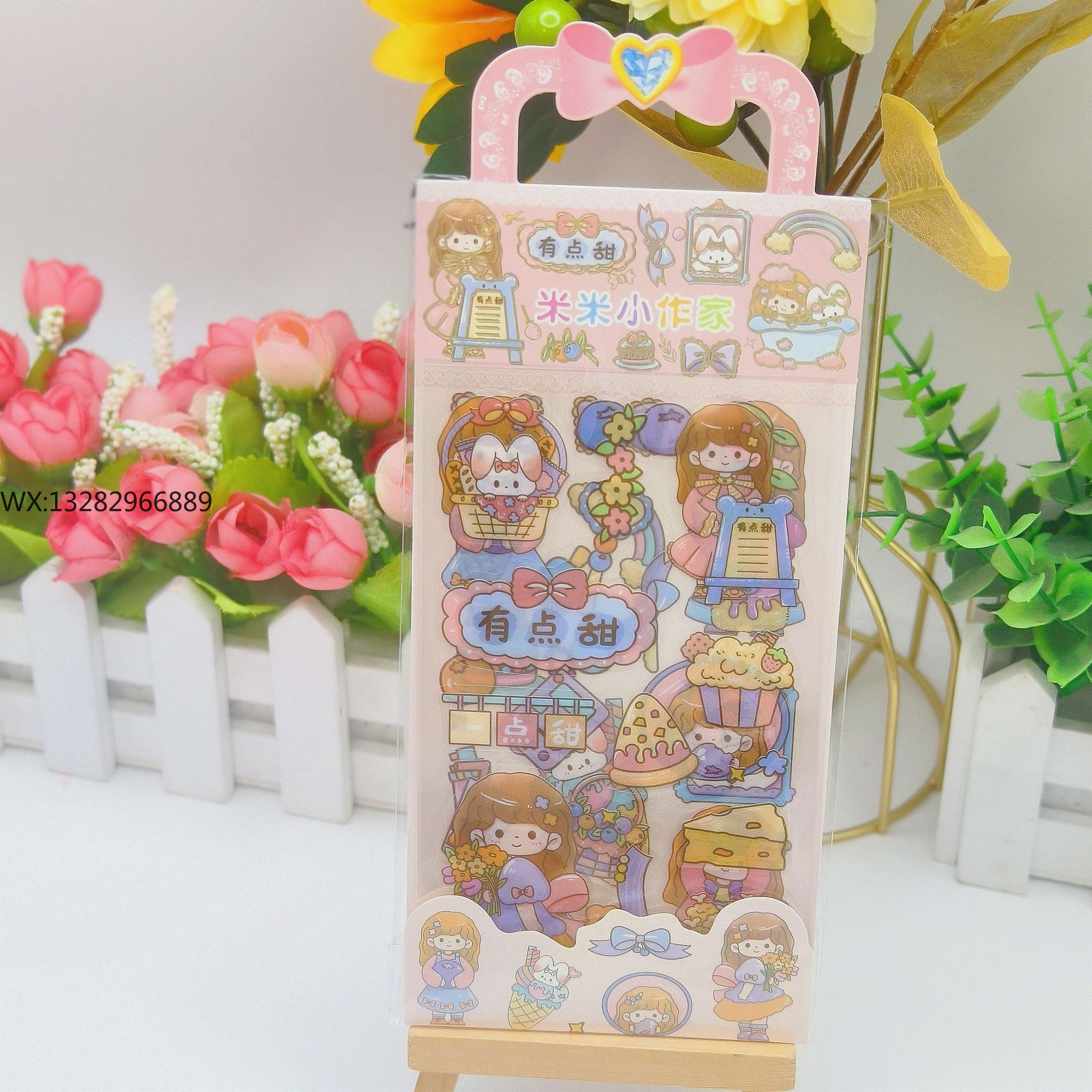 Cartoon girl creative DIY planner stickers, cute girl transparent stickers, hand-held invisible material planner stickers