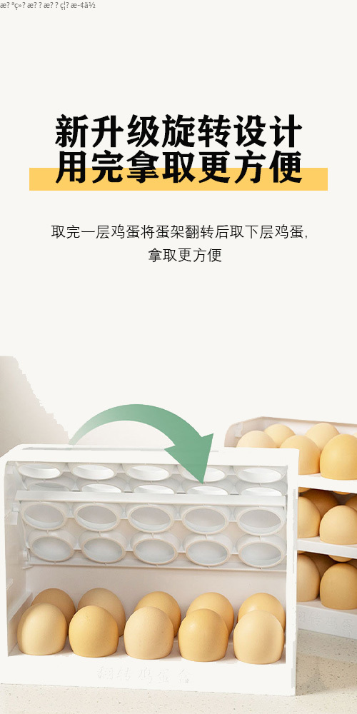 创意翻转鸡蛋盒家用厨房鸡蛋托鸡蛋架冰箱收纳盒侧门鸡蛋收纳盒详情3
