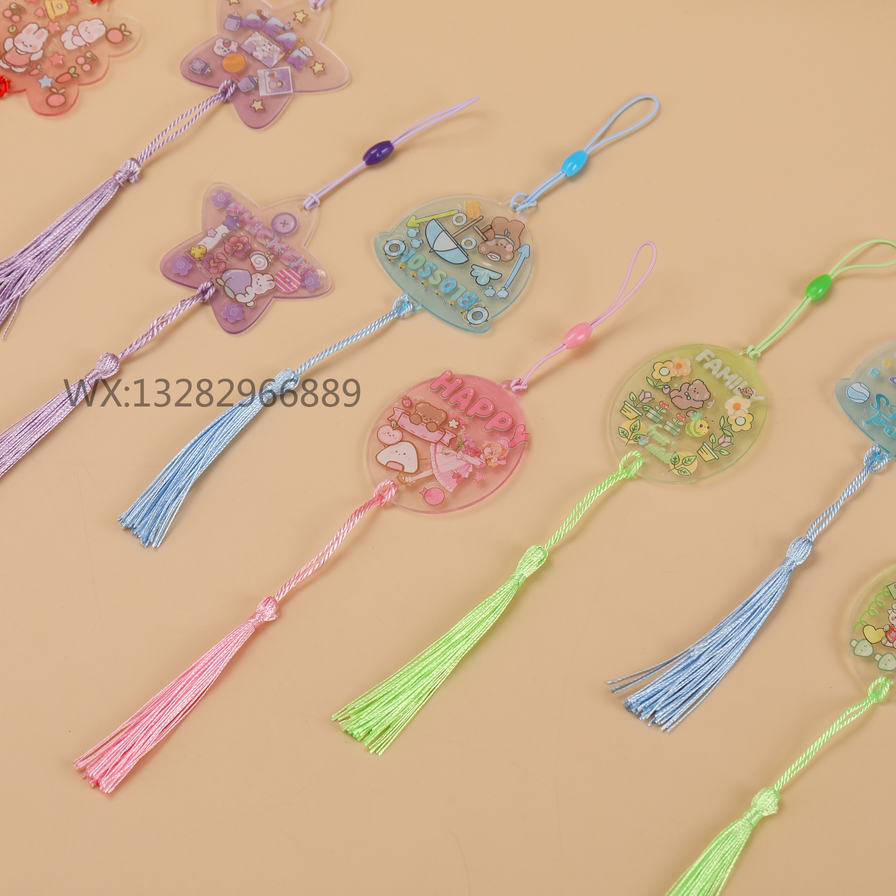 Cute girl tassel Guka Planner sticker set Acrylic gradient Guka Plate shovel planner sticker material package pic 9