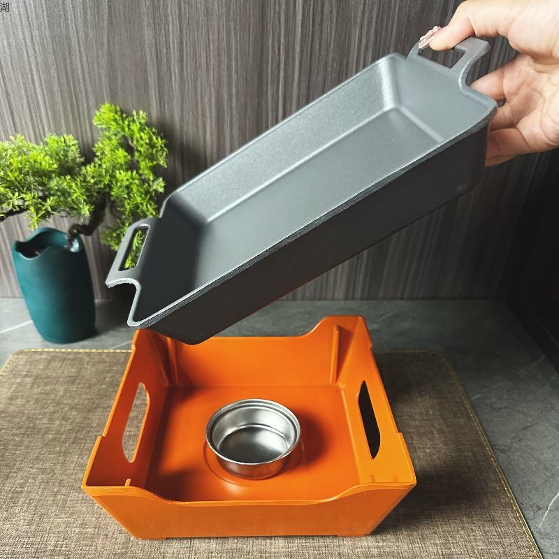 A 22cm square fish grill, barbecue grill and alcohol grill Application Scenario