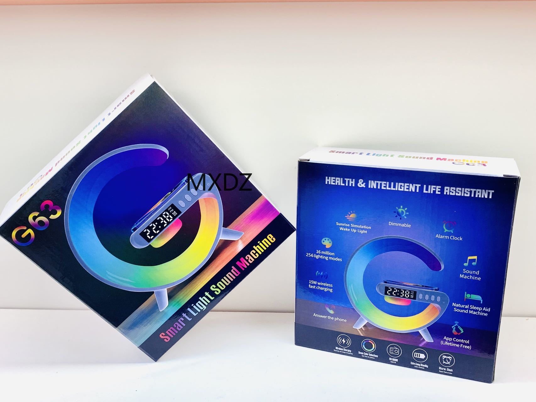 Wireless charging LED color light speaker: Portable multi-functional mini color light speaker Item Picture