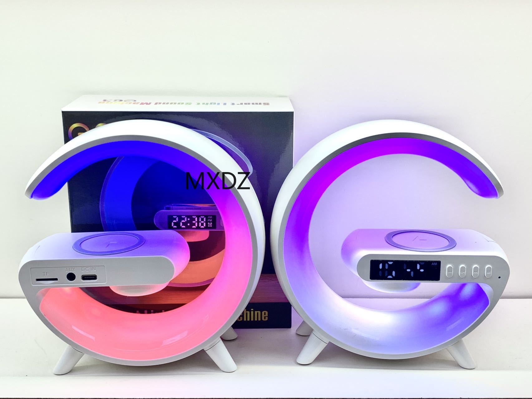 Wireless charging LED color light speaker: Portable multi-functional mini color light speaker Specification image