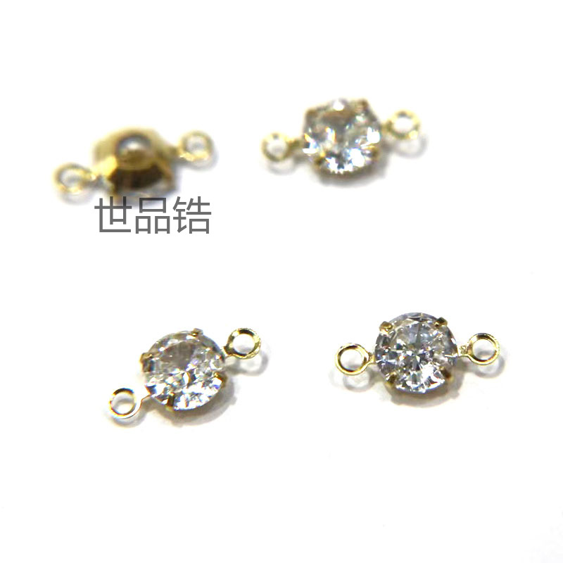 Round zircon accessory blanks, dynamic accessory pendants can be made into necklaces, earrings, and pendant accessories Item Picture