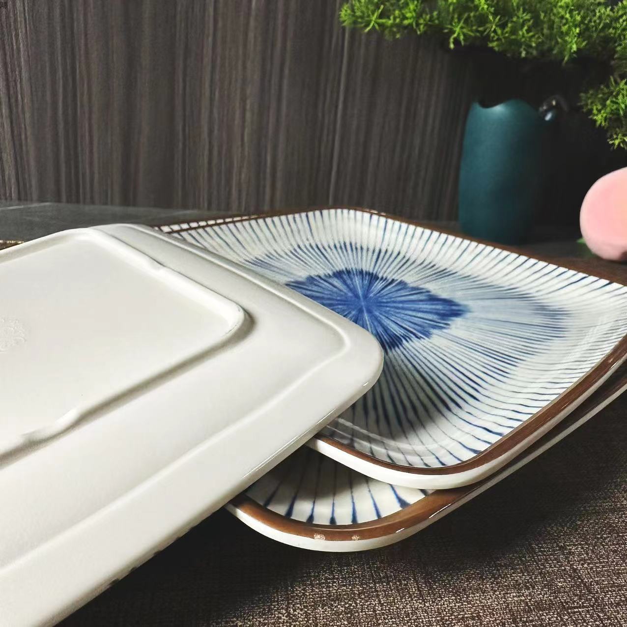 Creative melamine Japanese-style printed square plates and plates, durable and shockproof, special tableware for hotels, fast food restaurants and canteens pic 6
