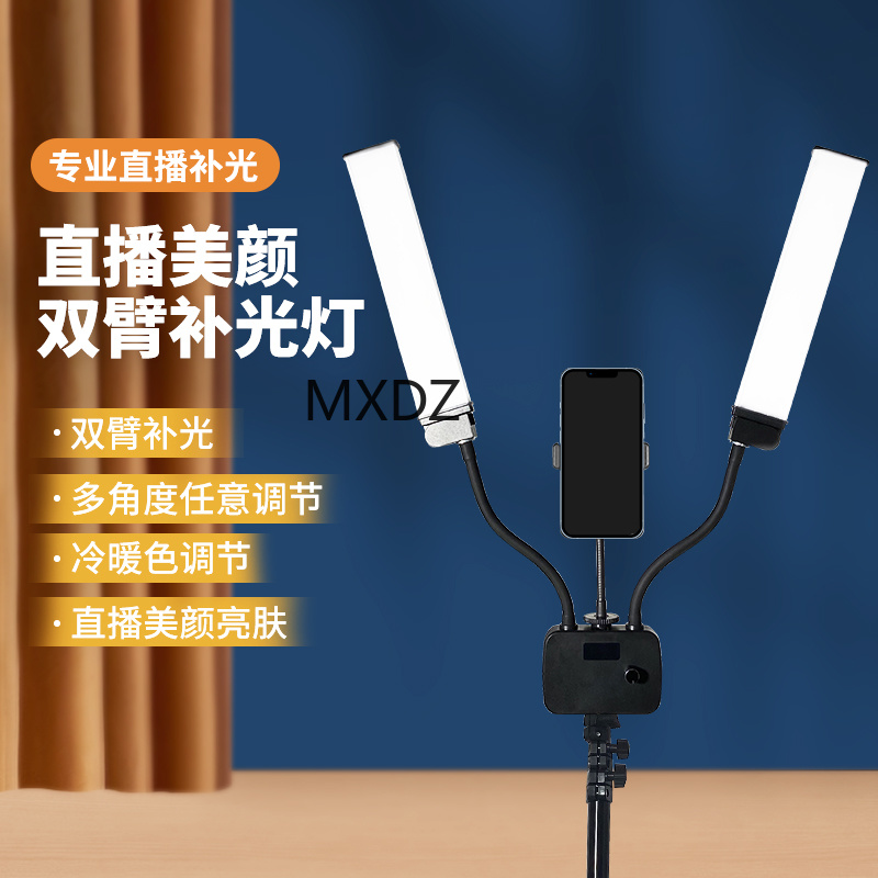 Live-streaming beauty dual-arm lamp