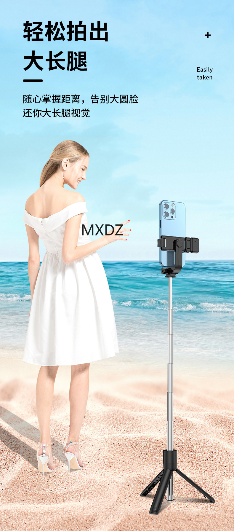 Integrated mini flashlight selfie stick pic 12