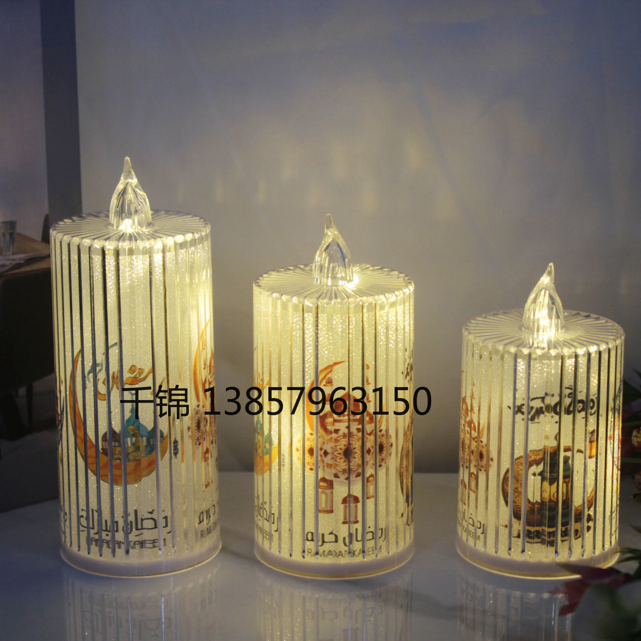 LED light-emitting tearful simulation of Holy Ramadan electronic candle lights, Christmas transparent restaurant scene decoration and display items Item Picture