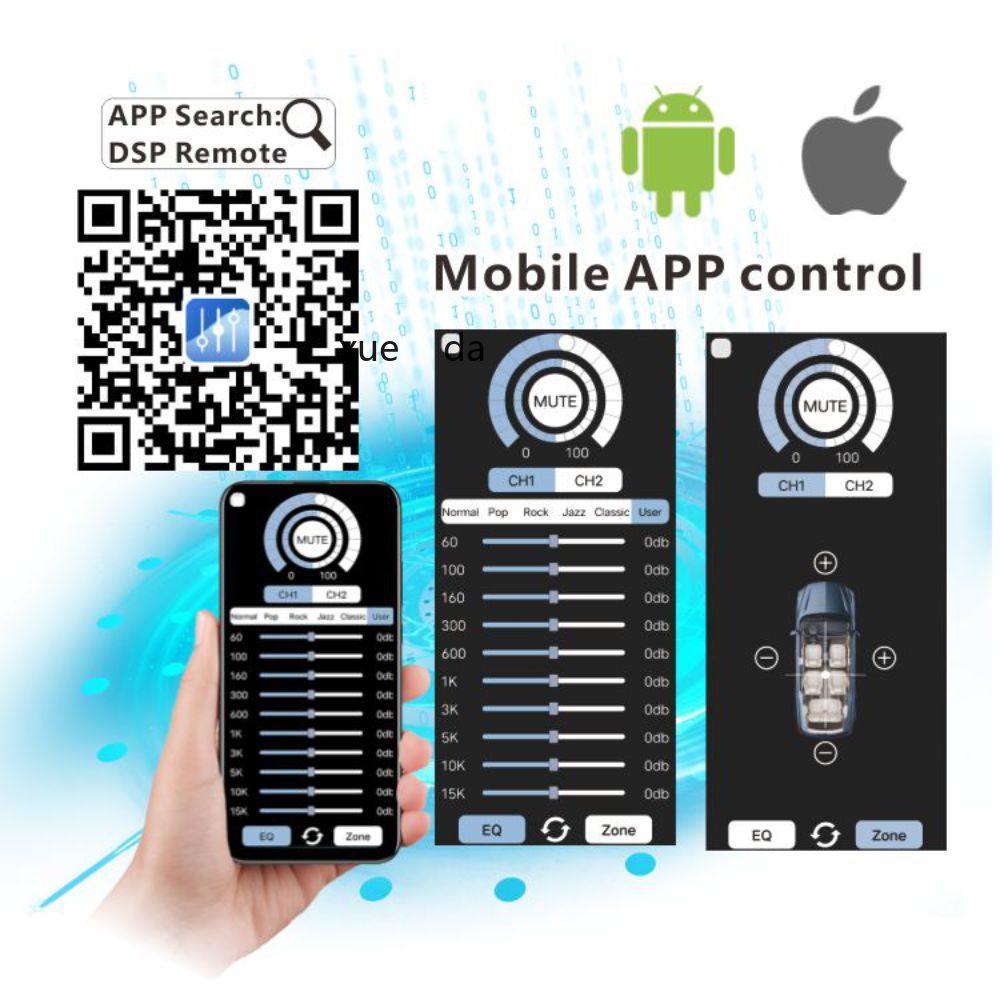 车载导航大屏安卓功放DSP无损改装喇叭汽车音频处理器音响详情2