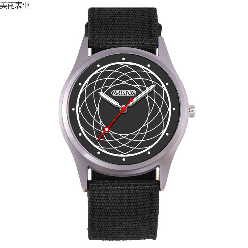 2023 New Sporty men's watch, fashionable and trendy men's sports watch, nylon strap student bowl watch Specification image