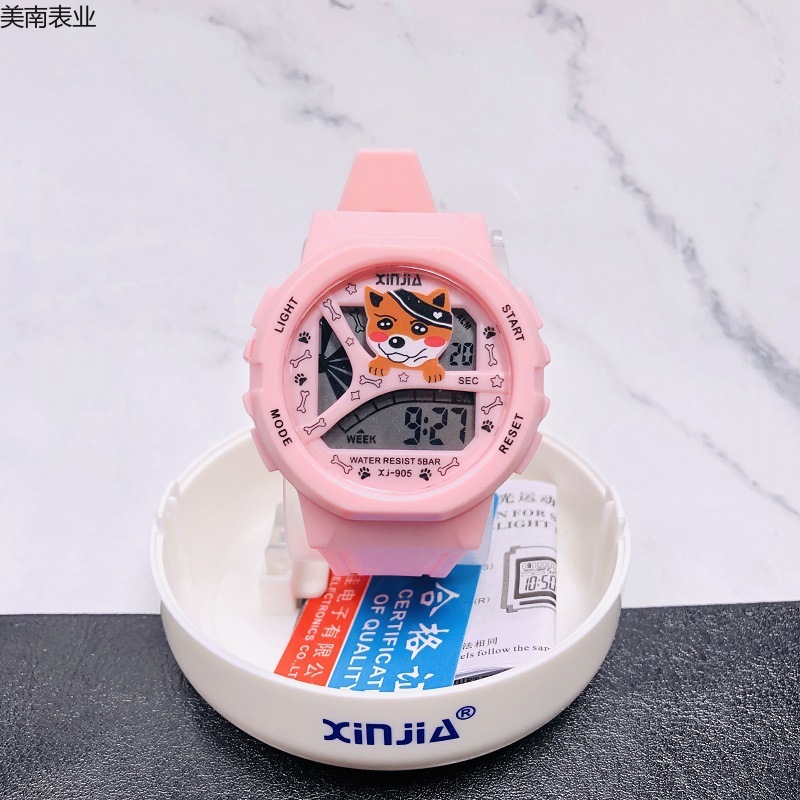 The 2023 new sports electronic watch features a cute Kawaii little puppy student watch with a creative bottle packaging pic 5