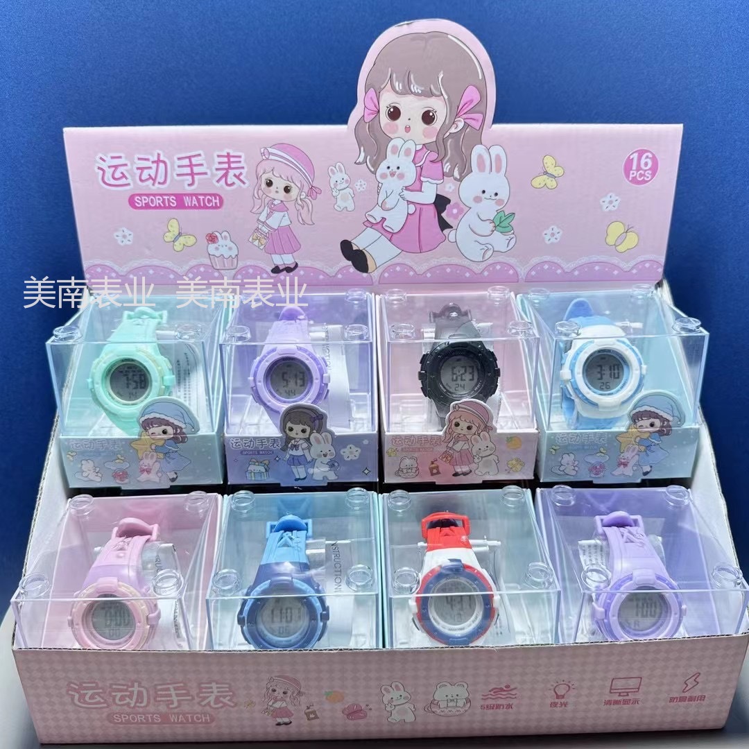 The new Korean version of the compact children's sports electronic watch ins boys' and girls' watch is selling well at the beginning of the school year Item Picture
