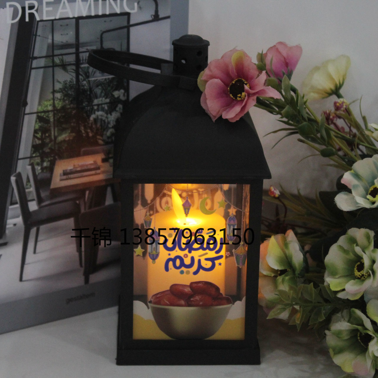 Ramadan LED electronic luminous candle Typhoon light, retro decorative candle night light ornament