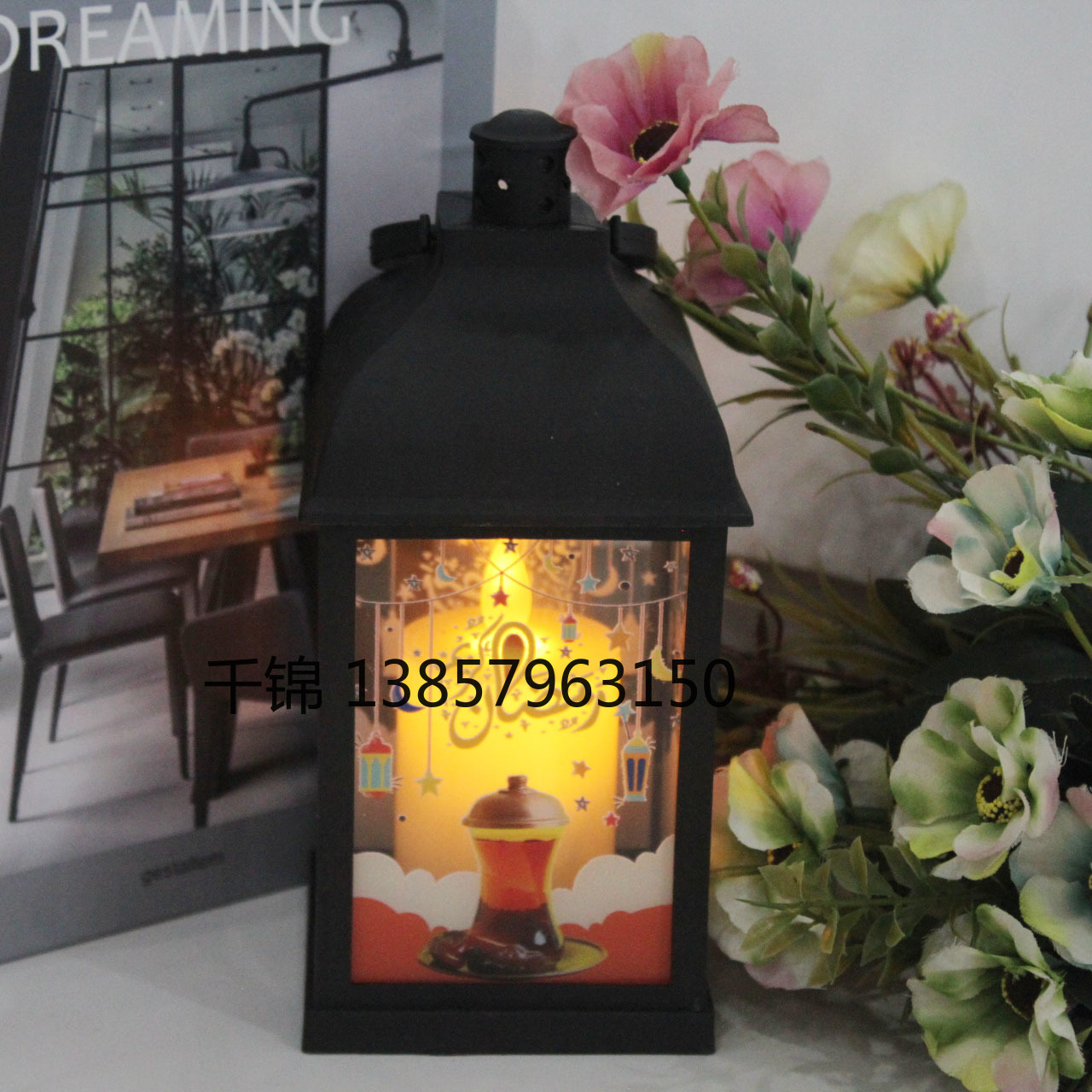 Ramadan LED electronic luminous candle Typhoon light, retro decorative candle night light ornament details Picture