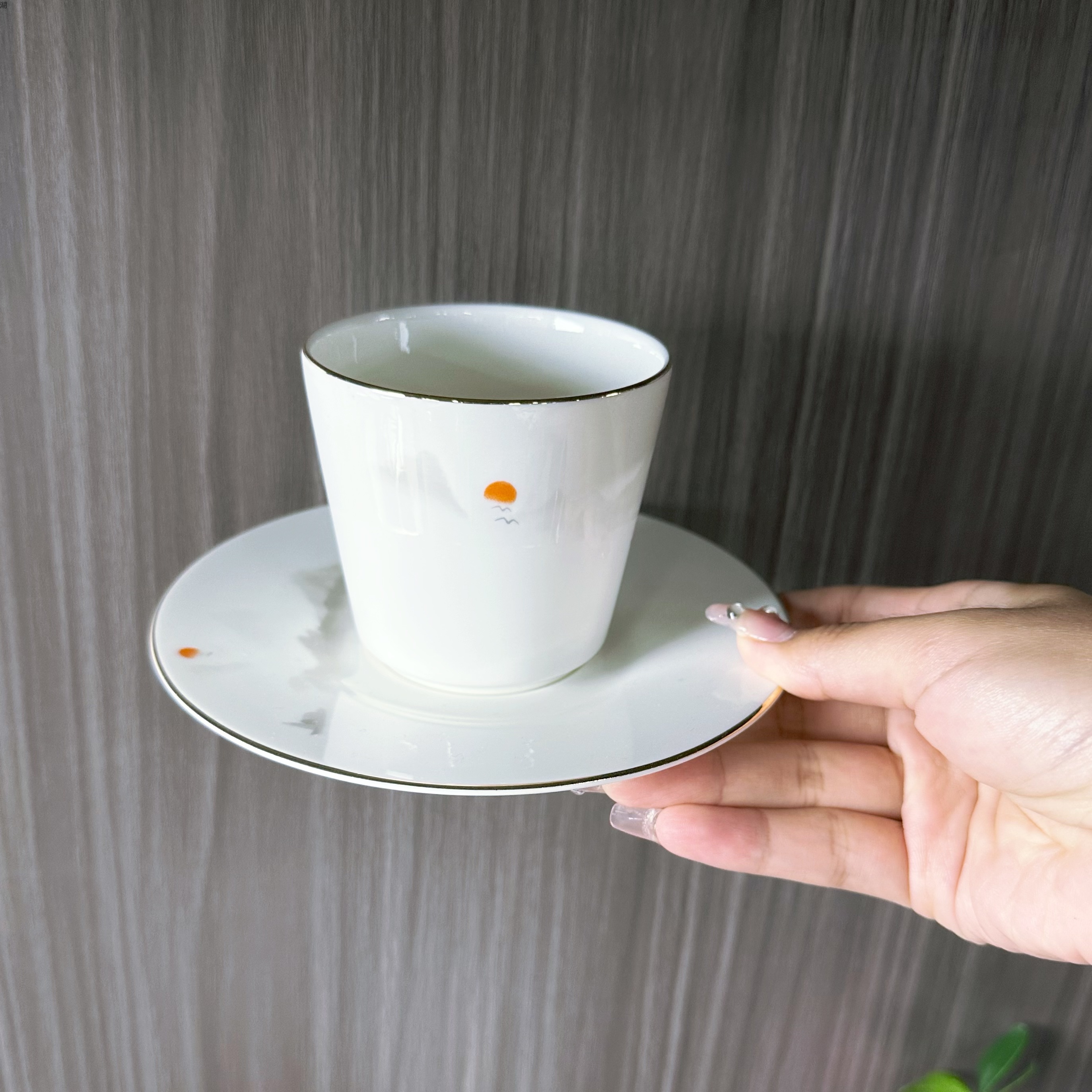 渡头落日系列高骨瓷餐具套装中式水墨国风陶瓷盘碗碟勺杯套装商用详情5