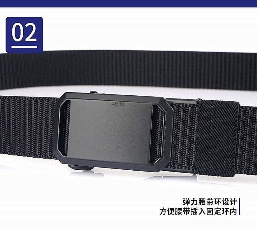 皮带男士外穿无牙自动扣尼龙编织腰带男韩版百搭ins帆布裤带详情7