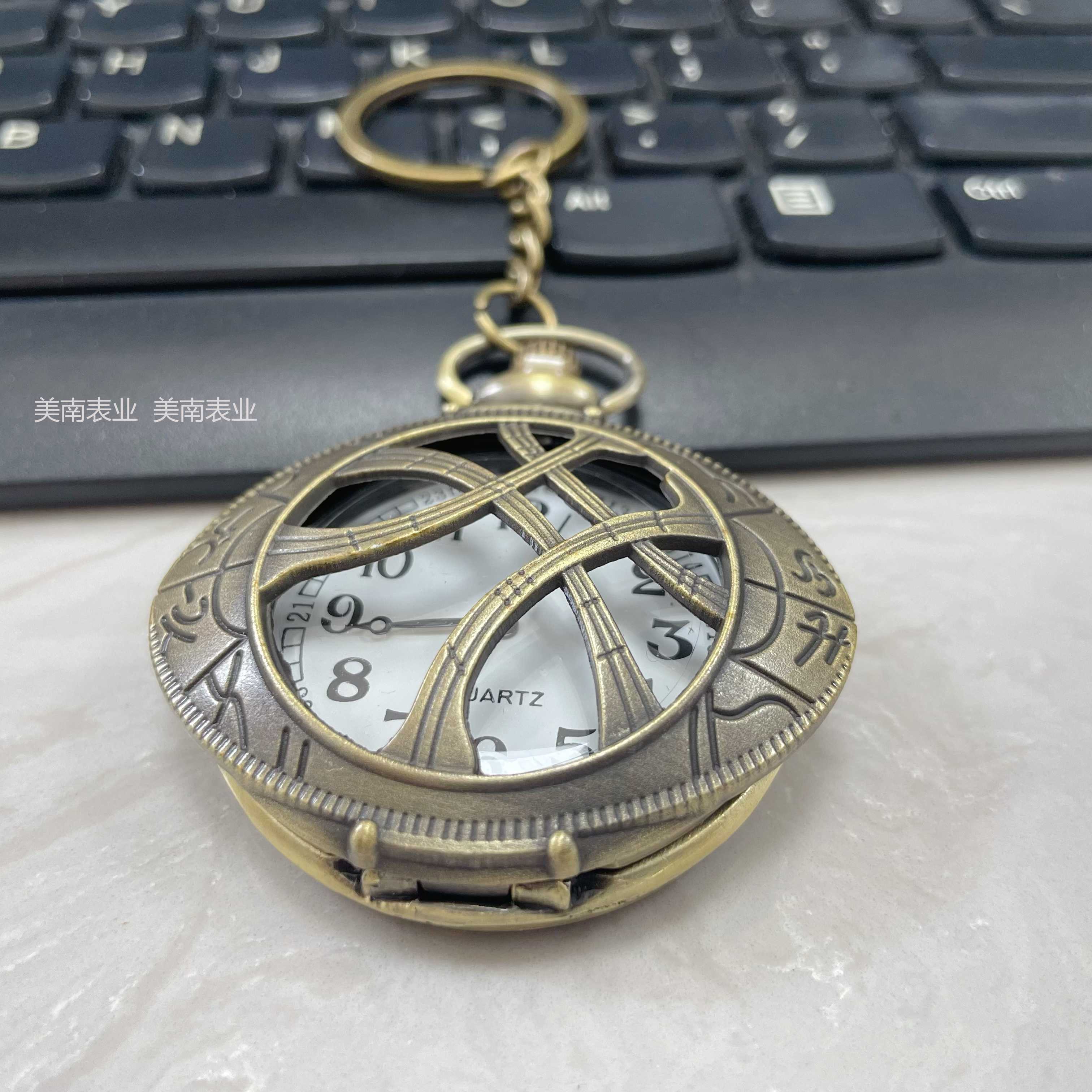 New Angel Magic Eye pocket watch, creative retro flip keychain watch, travel commemorative watch factory direct sales Application Scenario