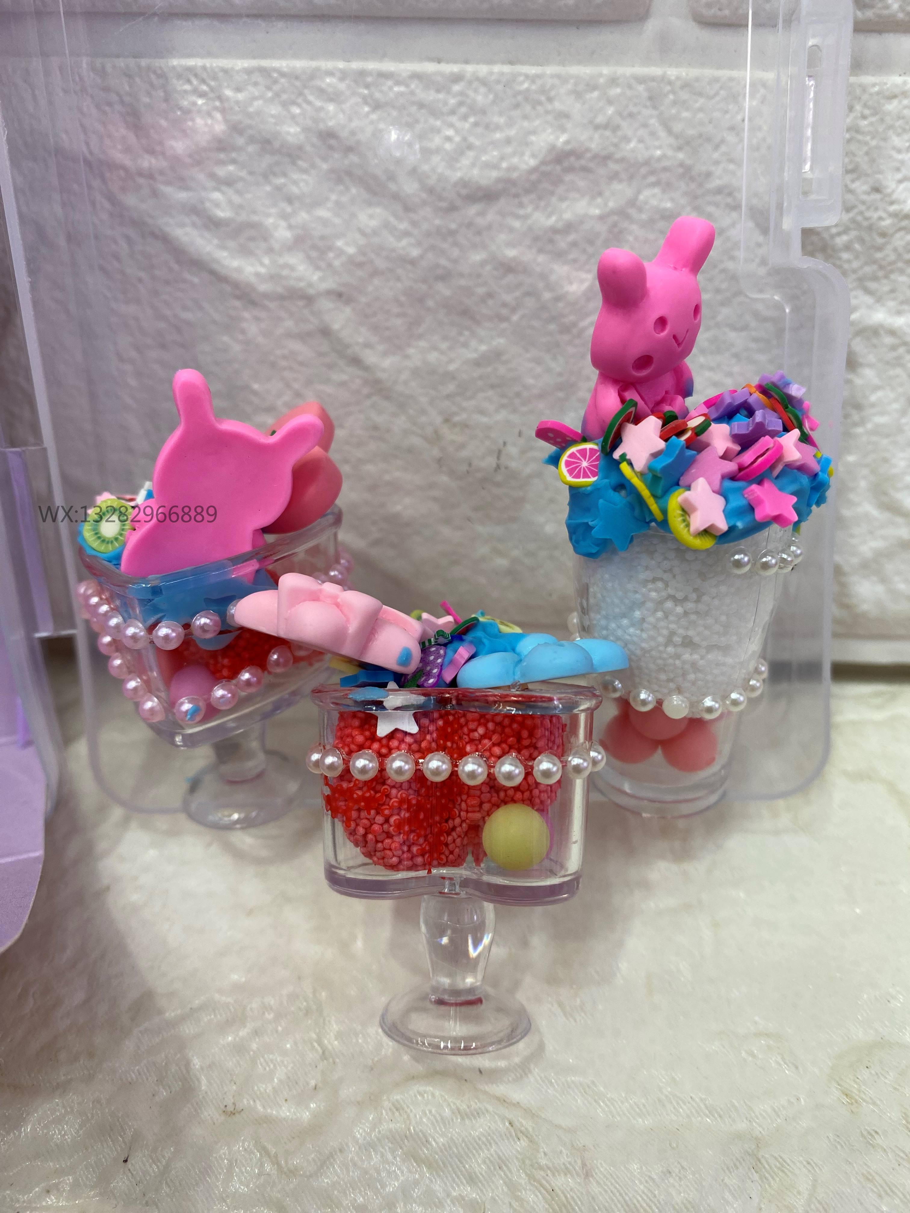 儿童DIY/奶油胶/甜品派对/冰淇淋杯/甜品师/雪花泥/食玩杯/手工DIY/材料制作细节图