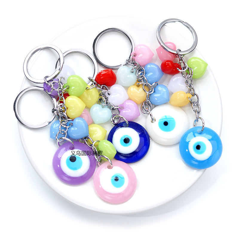 Siyao Accessories, European and American export sources, new blue-eye colored keychain bags, trailer hangers, key chains, Devil EYES accessories wholesale, Yiwu origin source, factory direct sales, EVIL EYES pic 2