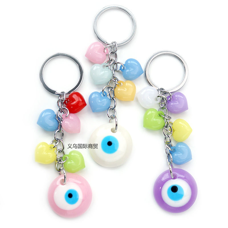 Siyao Accessories, European and American export sources, new blue-eye colored keychain bags, trailer hangers, key chains, Devil EYES accessories wholesale, Yiwu origin source, factory direct sales, EVIL EYES Item Picture