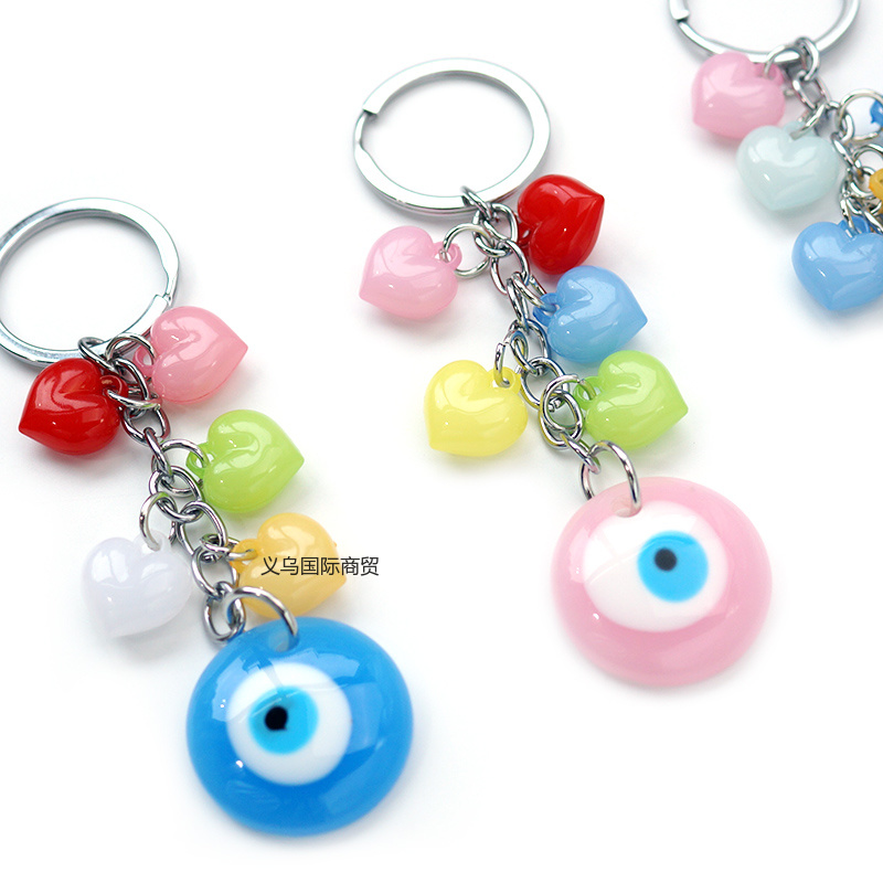 Siyao Accessories, European and American export sources, new blue-eye colored keychain bags, trailer hangers, key chains, Devil EYES accessories wholesale, Yiwu origin source, factory direct sales, EVIL EYES Specification image