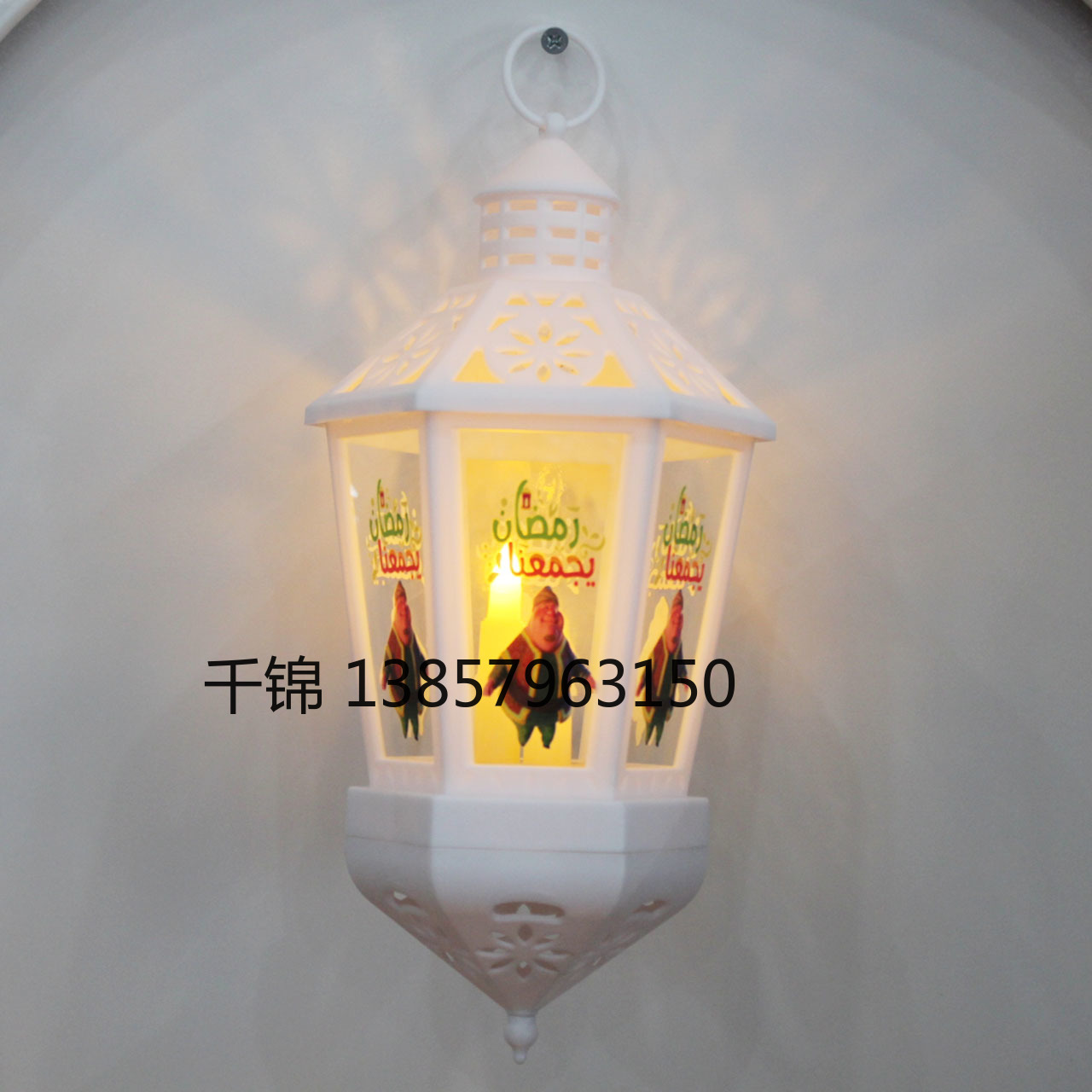 New decorative hexagonal chandelier with printed patterns, retro interior design, hollowed-out wind lamps, illuminated ornaments and scene arrangement