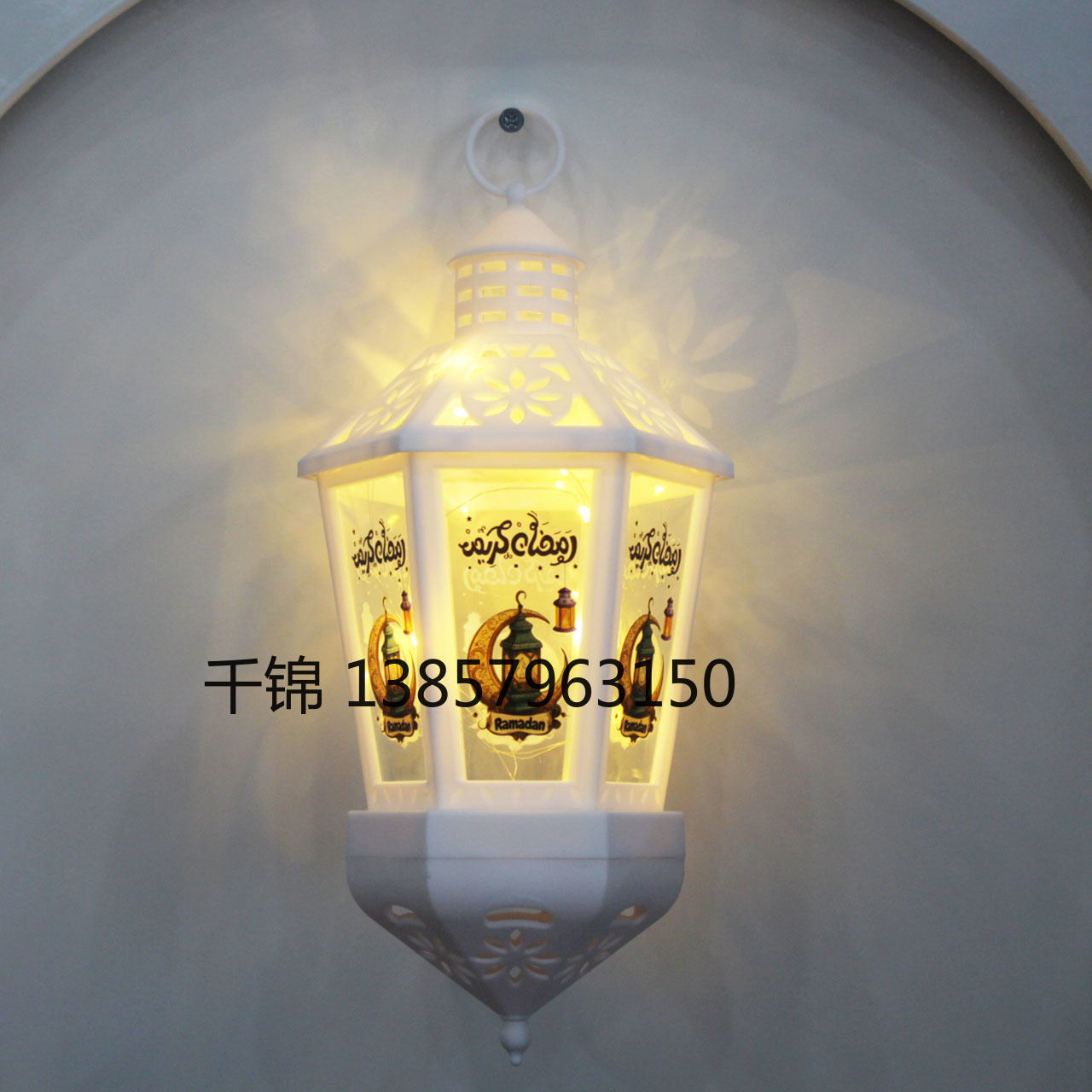 New decorative hexagonal chandelier with printed patterns, retro interior design, hollowed-out wind lamps, illuminated ornaments and scene arrangement Application Scenario