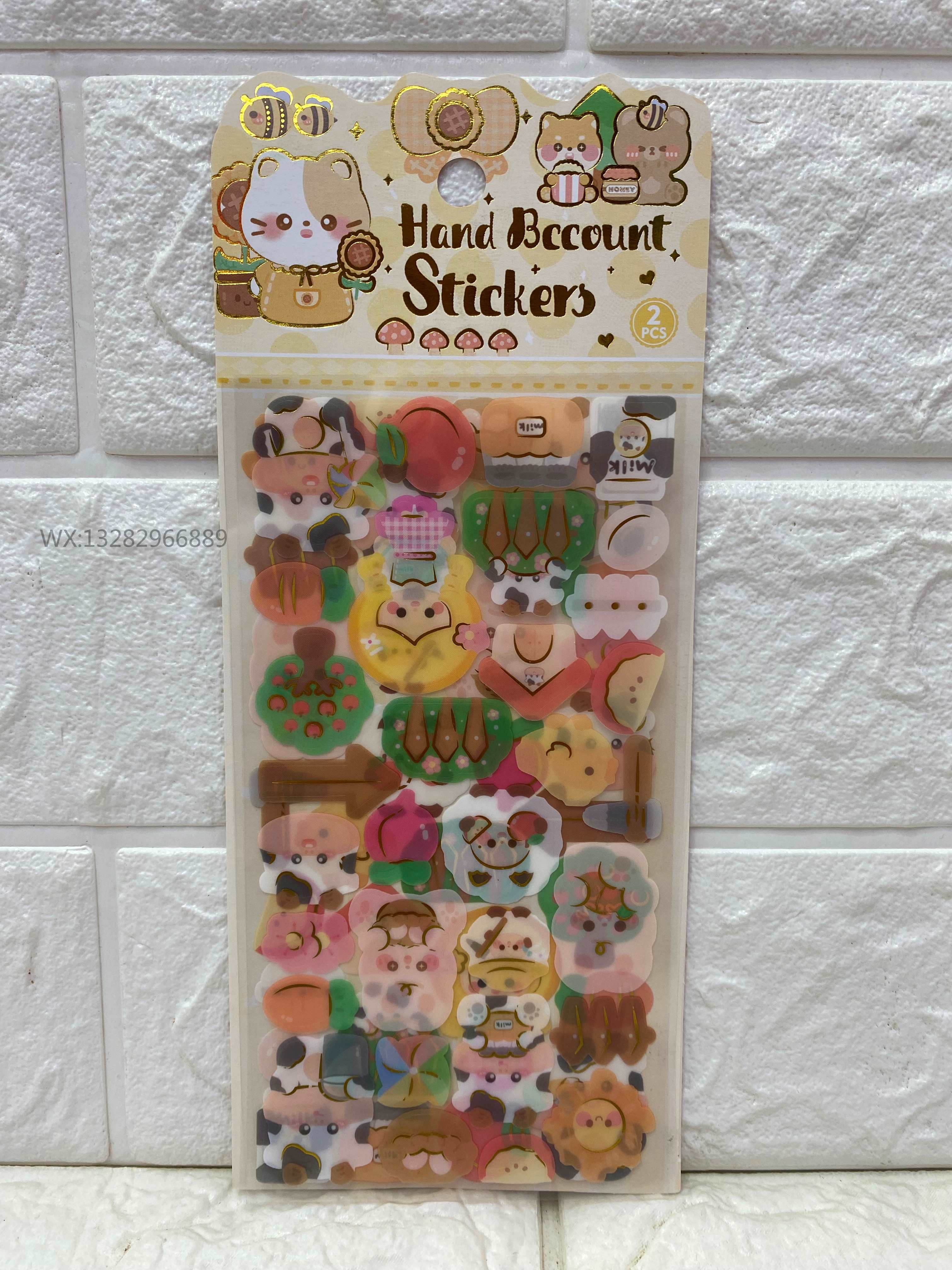 Cartoon animal creative gilding DIY planner stickers, cute and girlish animal transparent stickers, invisible material stickers pic 7