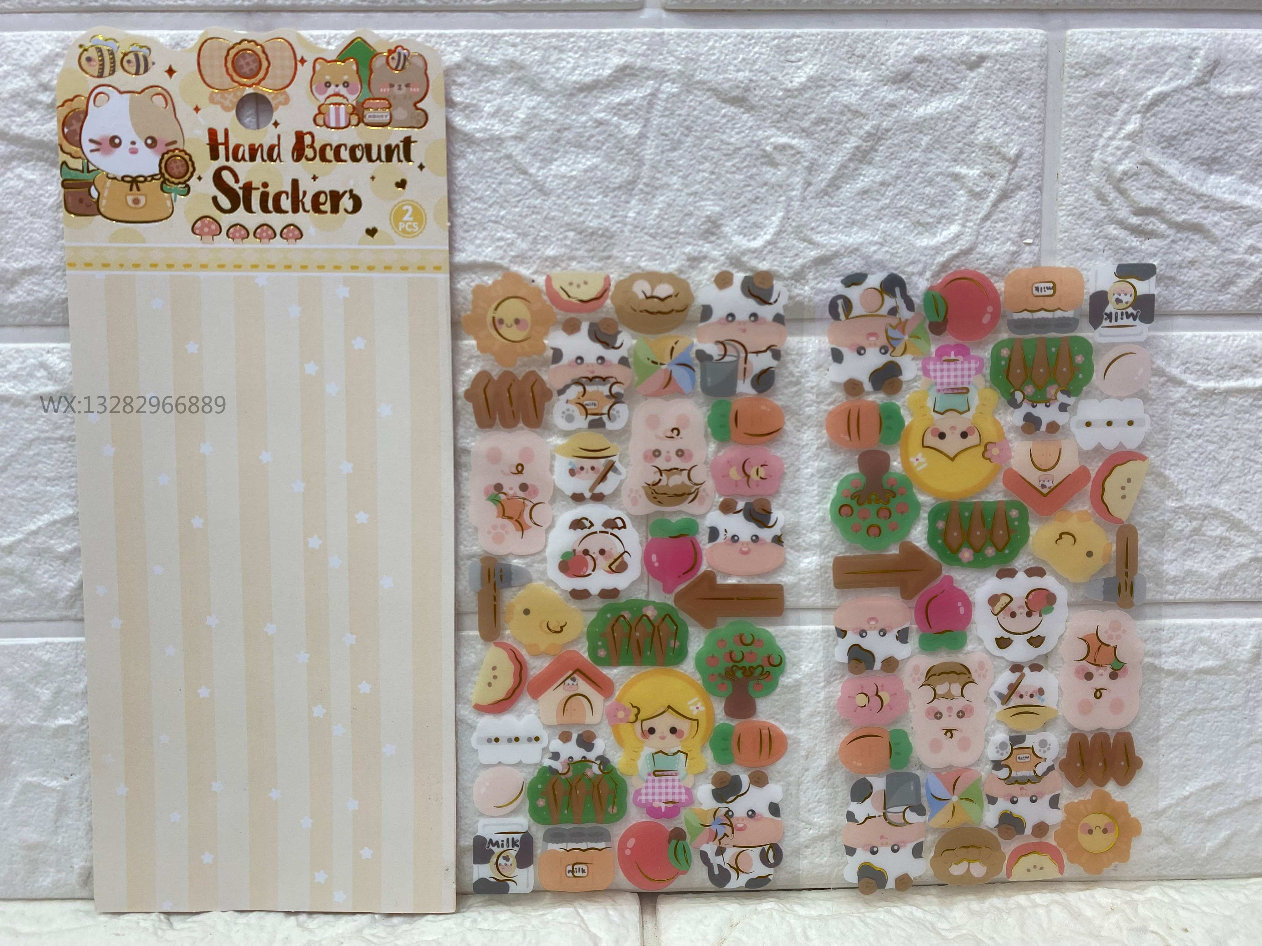 Cartoon animal creative gilding DIY planner stickers, cute and girlish animal transparent stickers, invisible material stickers pic 8