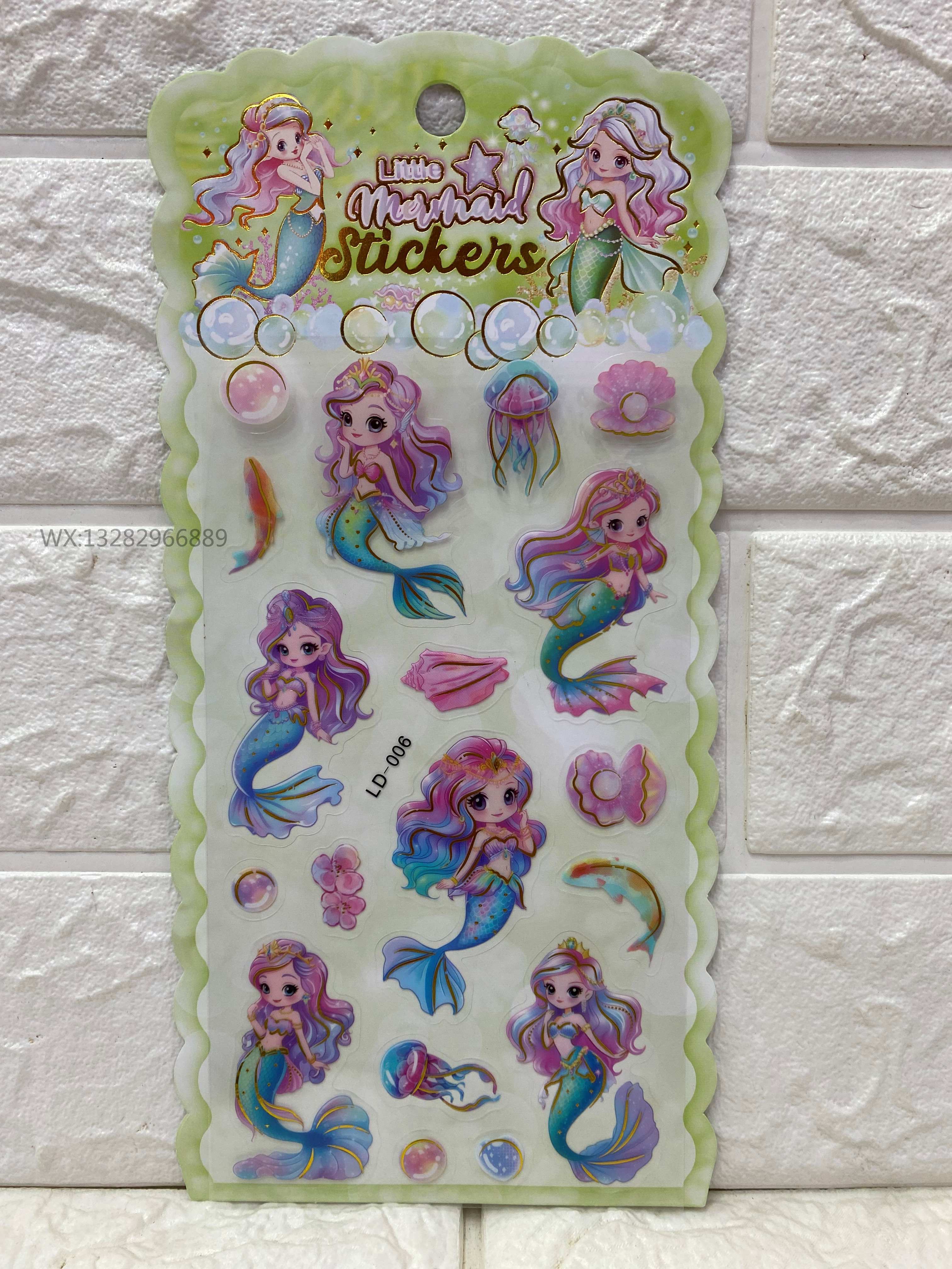 Cartoon girl animal creative gilding DIY planner stickers, cute girl transparent stickers, invisible material stickers