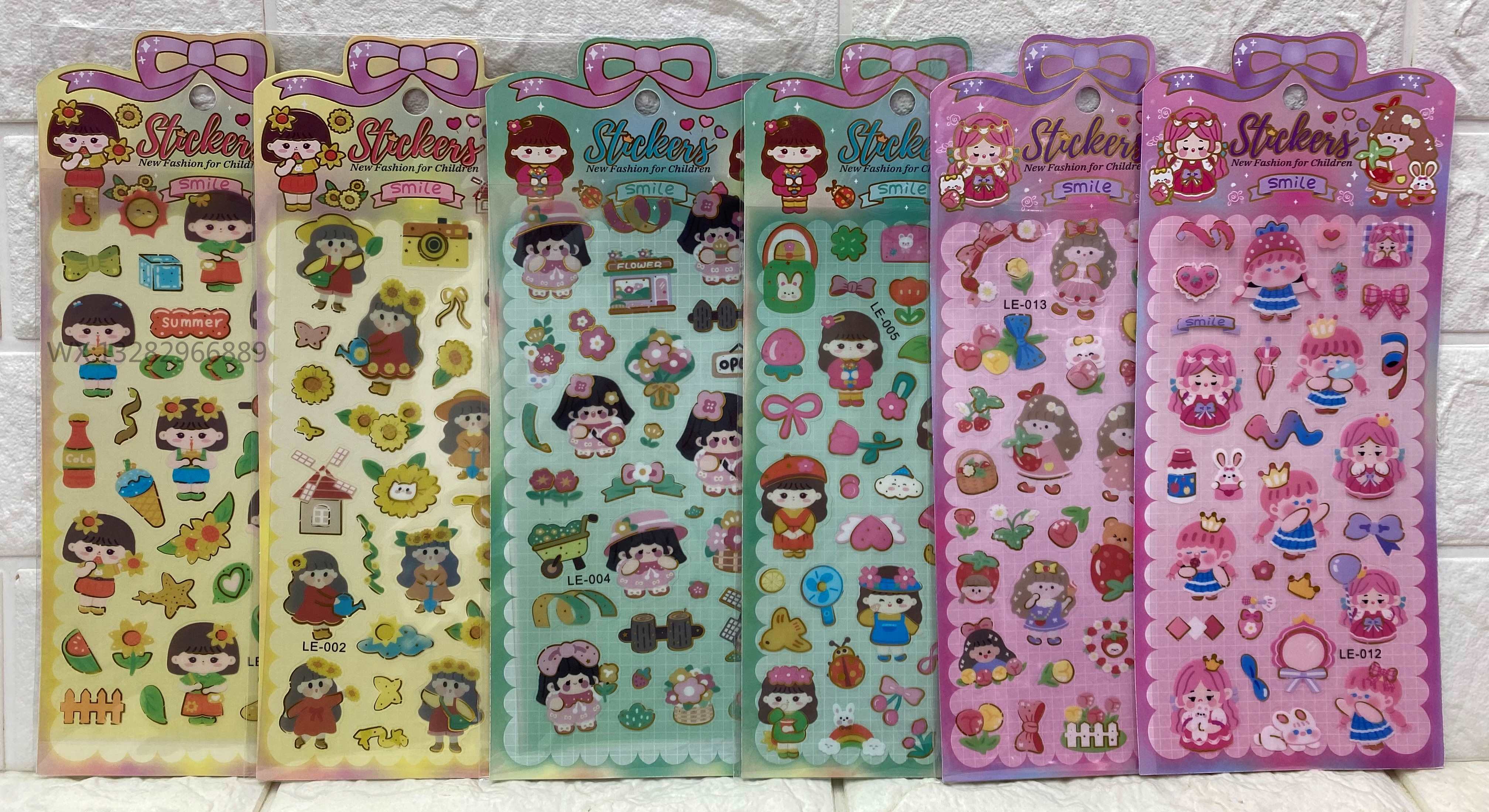 Cartoon girl creative gilding DIY planner stickers, cute girl's life transparent stickers, invisible material stickers Item Picture