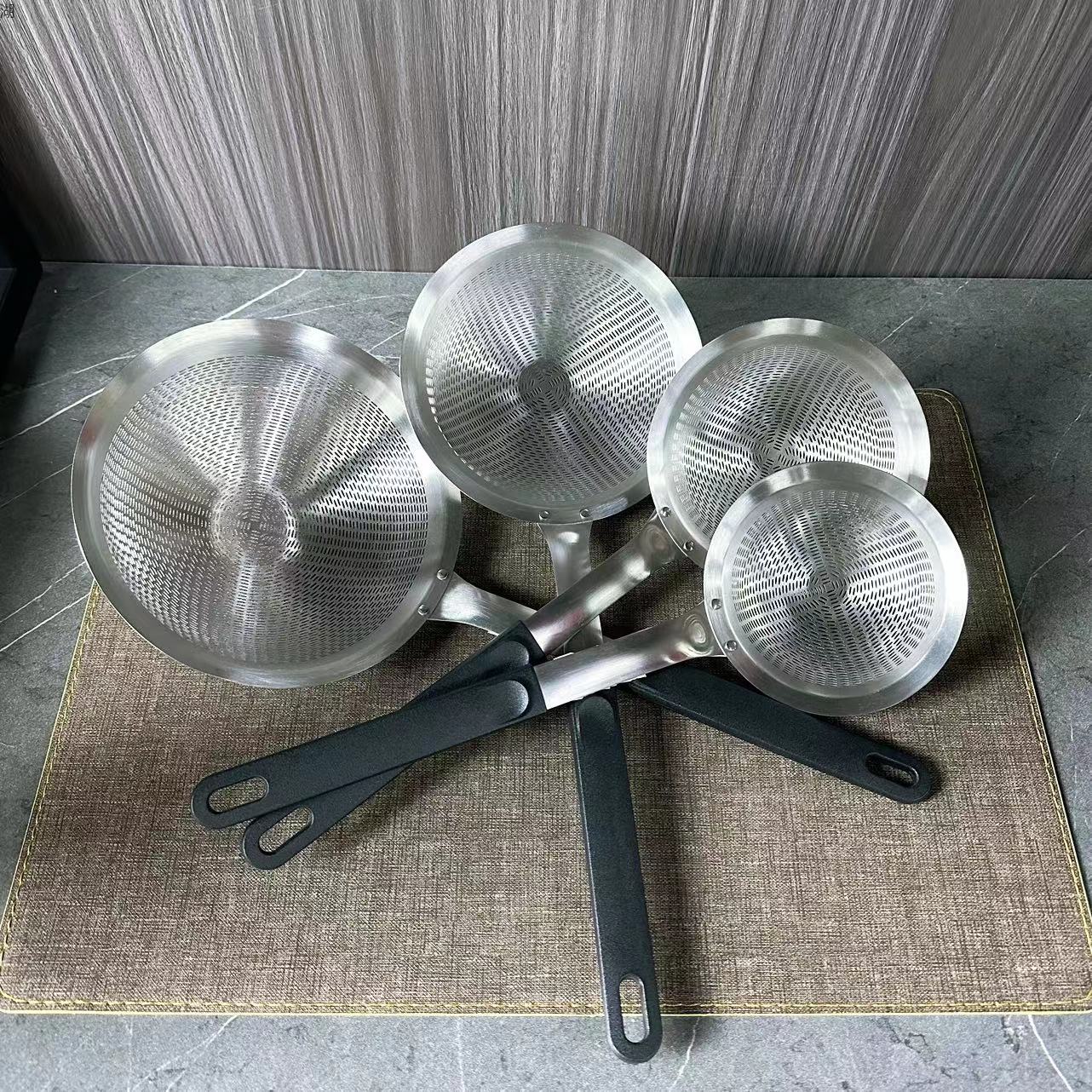 304 stainless steel nylon handle fine-hole strainer 12/14/16/18cm hotel kitchen cookware and tableware for commercial use pic 1