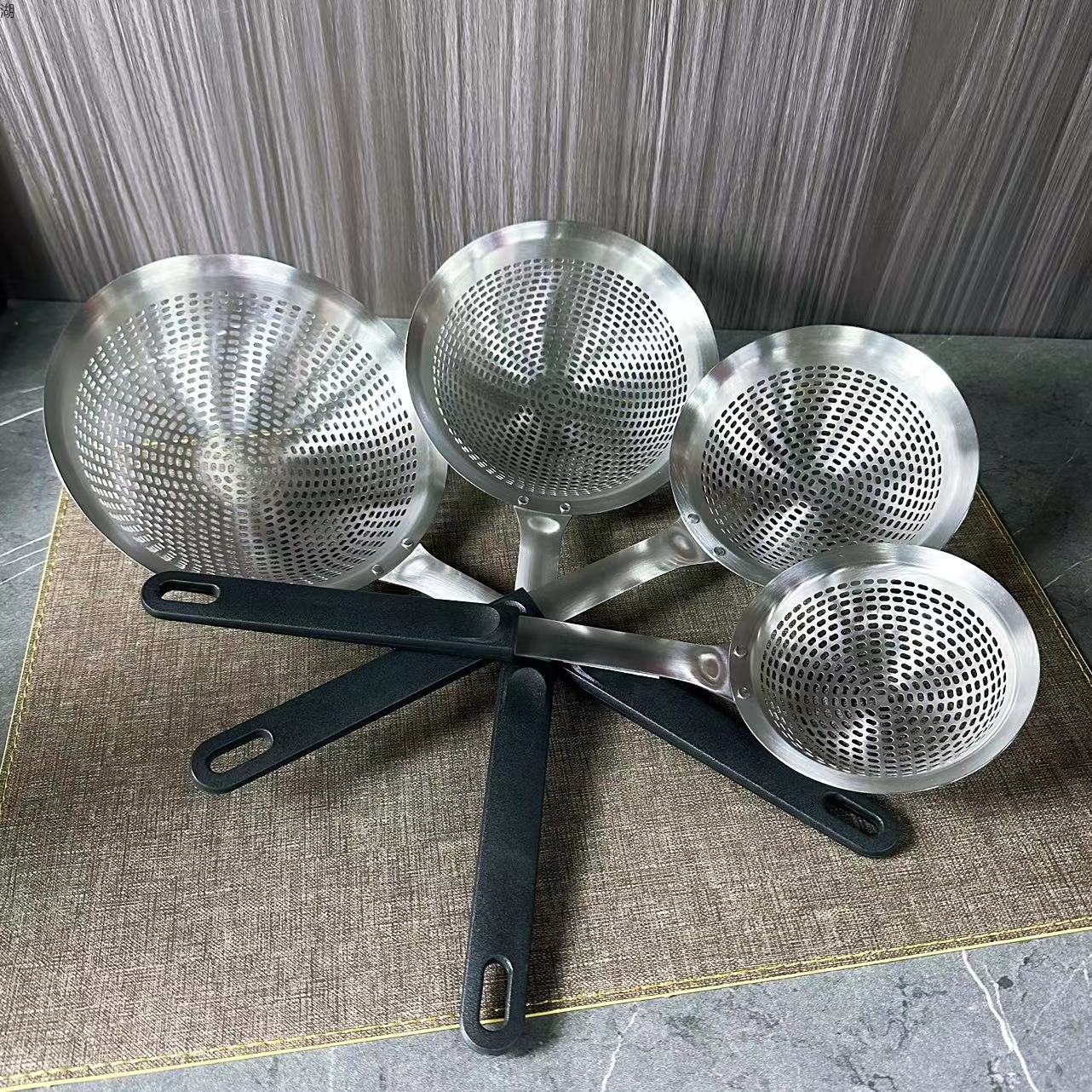 304 stainless steel nylon handle coarse-hole strainer 12/14/16/18cm hotel kitchen cookware and tableware for commercial use pic 2