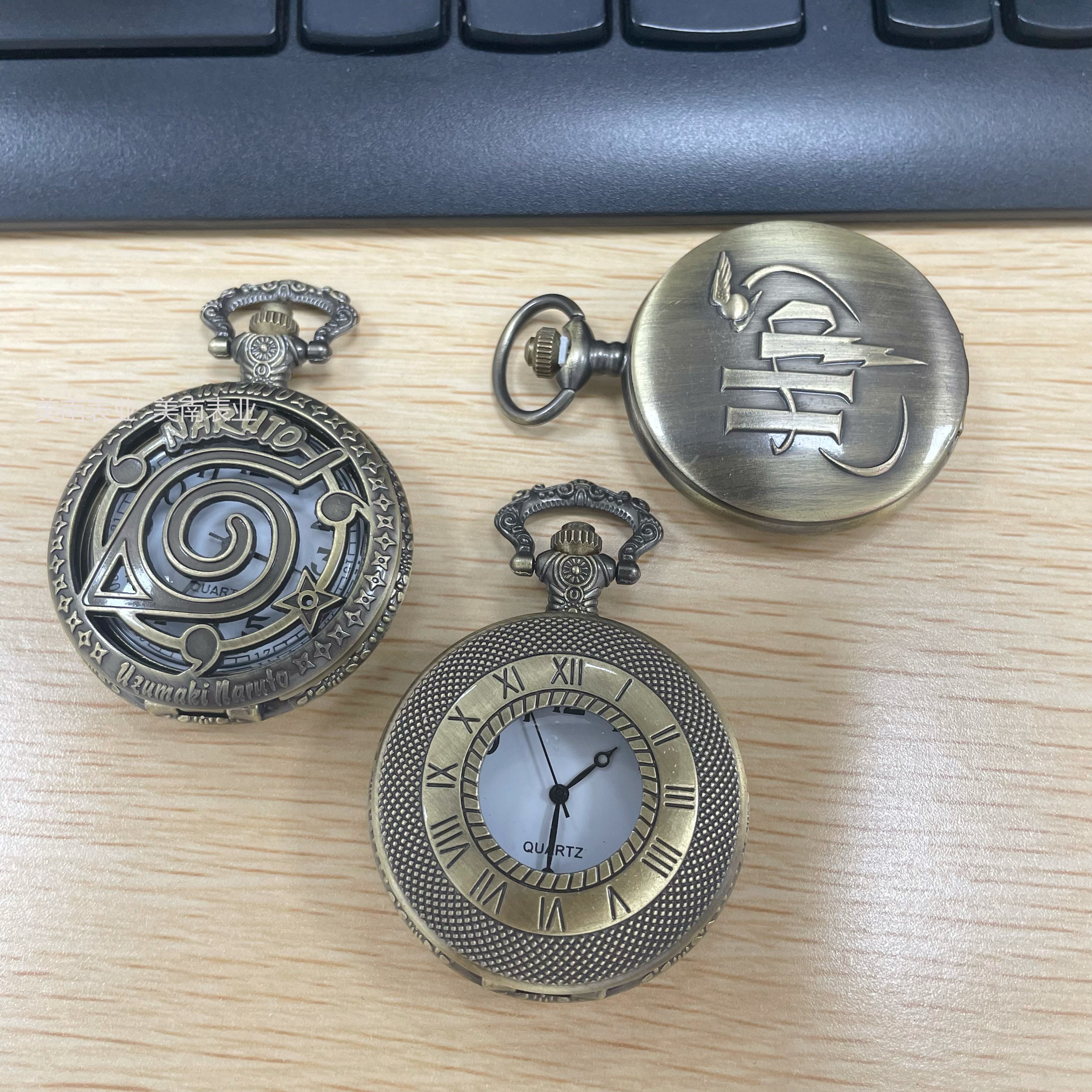Venta directa de fábrica reloj de bolsillo retro reloj de colgante de bronce reloj conmemorativo de viaje reloj de bolsillo retro flip al por mayor Item Picture