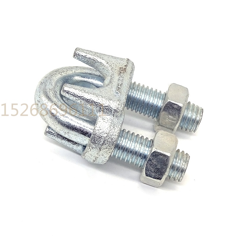 Wire rope clamps, heavy-duty U-shaped clamps, wire rope clamps, lock clamps, ductile iron rigging tensioners, wire rope bolts Specification image