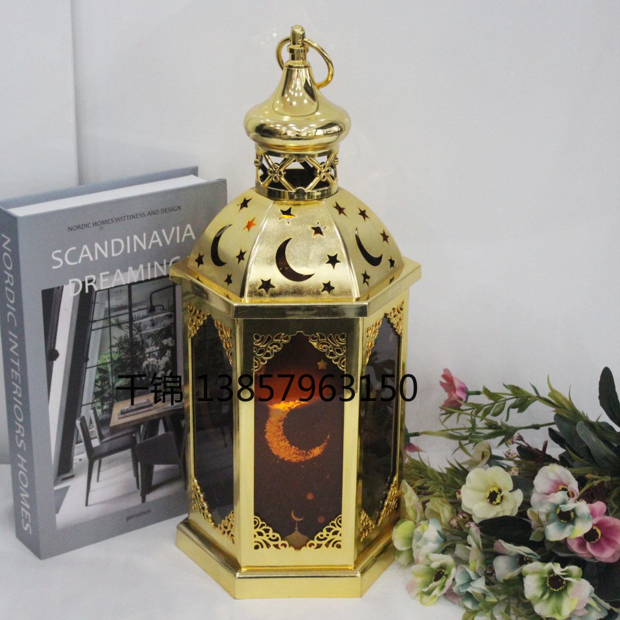 Golden European-style castle wind lamps, candlesticks, home decoration handicrafts and ornaments, cross-border Amazon supply new products