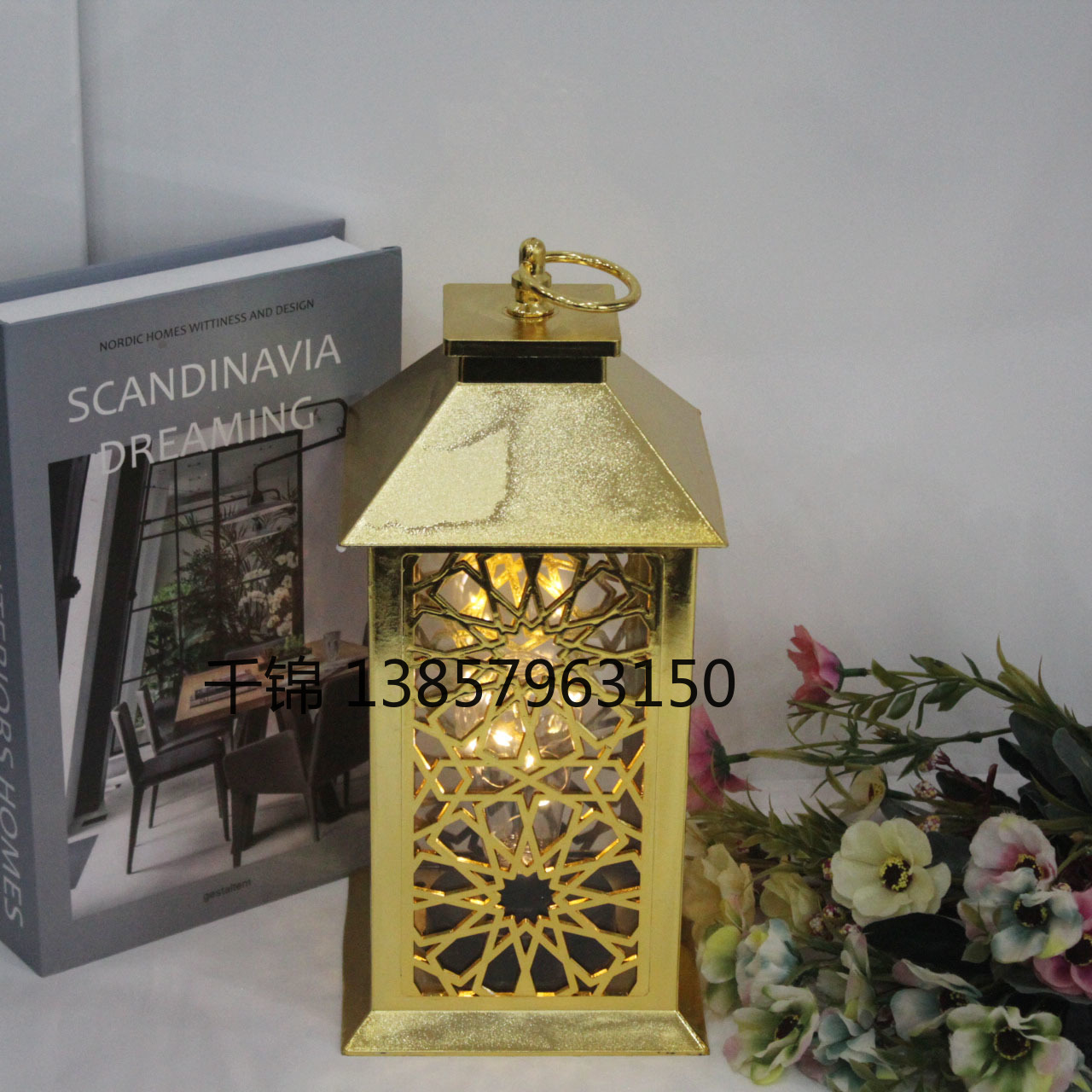 Golden European-style castle wind lamps, candlesticks, home decoration handicrafts and ornaments, cross-border Amazon supply new products Specification image